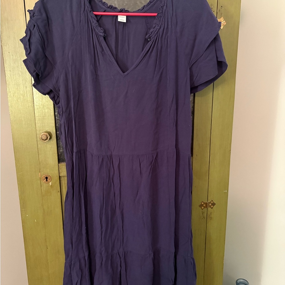 Old Navy- Navy Blue V-Neck Dress